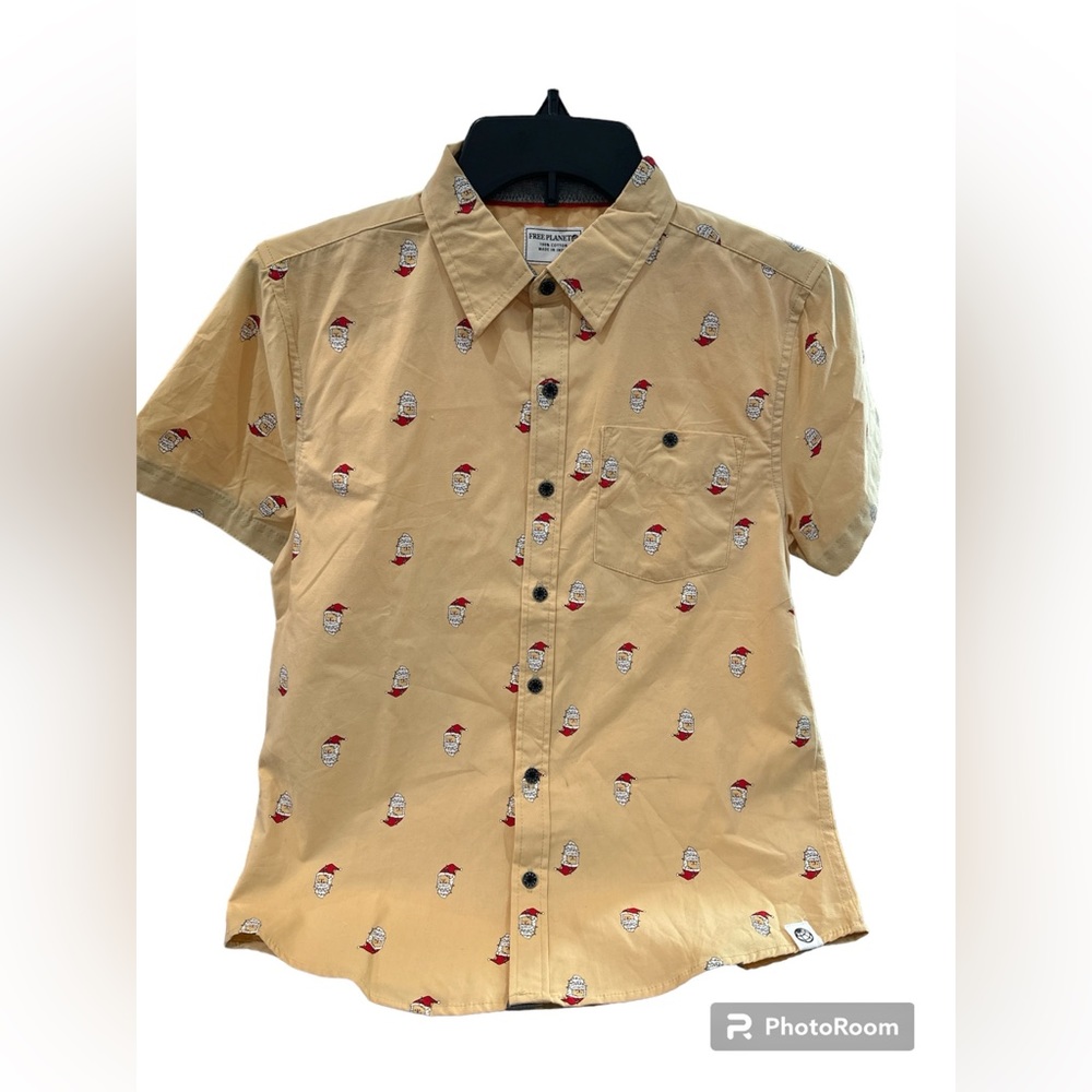 NWT Free Planet Santa Claus‎ Short Sleeve Shirt Boys Size 10/12